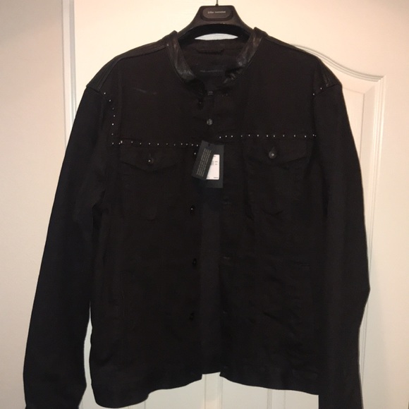 John Varvatos studded black denim jacket XXL w/tags. - Picture 4 of 8
